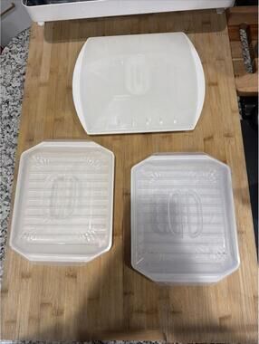 VTG 2 Nordic Ware 1 Miracle Ware Microwave Bacon Cooker Tray Crispy Meat Rack *